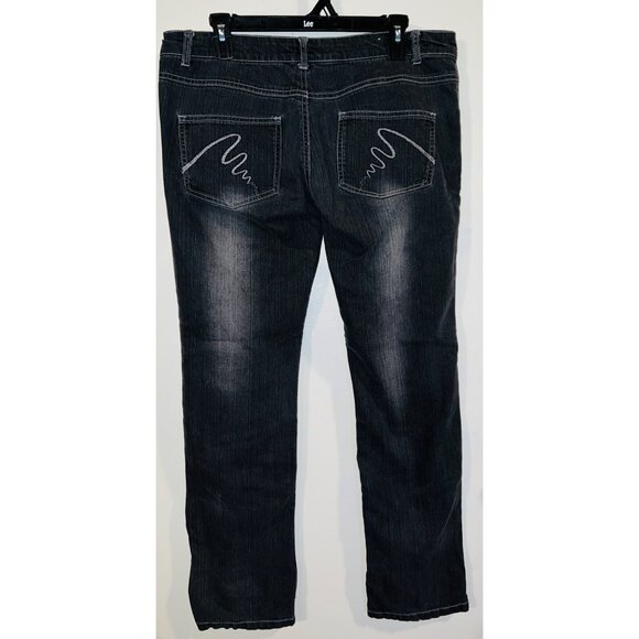 Riflessi Authentic Design Womens Denim Jeans Size 9/10 Dark Gray Straight Leg - Picture 2 of 3